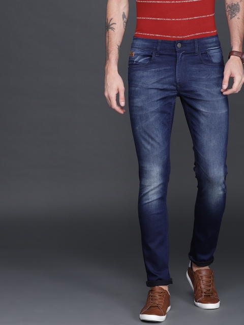 

WROGN Men Blue Skinny Fit Mid-Rise Clean Look Stretchable Jeans