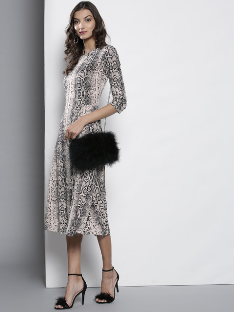 

DOROTHY PERKINS Women Beige Printed A-Line Dress