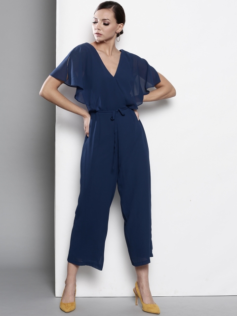 

DOROTHY PERKINS Navy Blue Solid Basic Jumpsuit