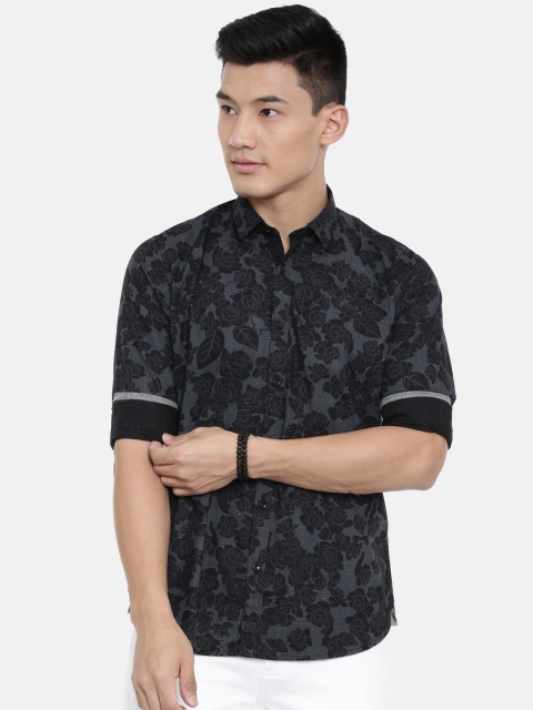 

Killer Men Grey & Black Slim Fit Printed Casual Shirt