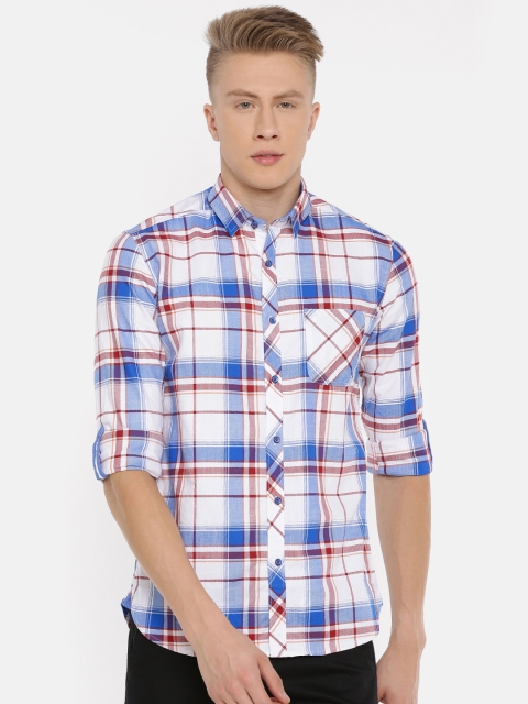 

Killer Men Blue & Red Slim Fit Checked Casual Shirt
