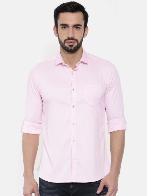 

Killer Men Pink Slim Slender Fit Self-Design Casual Shirt