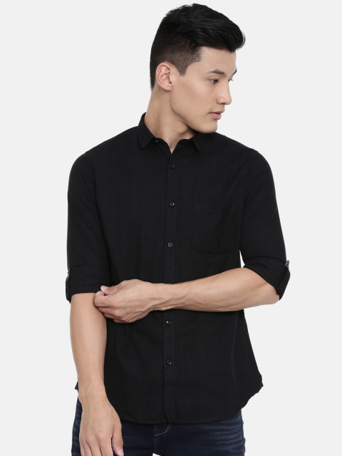 

Killer Men Black Slim Fit Checked Casual Shirt
