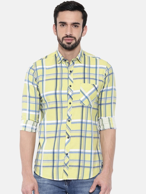 

Killer Men Green & Blue Slim Fit Checked Casual Shirt