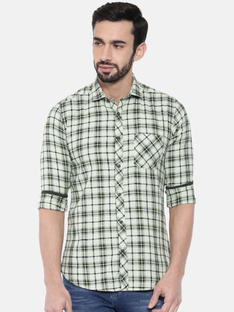

Killer Men Green Slim Fit Checked Casual Shirt