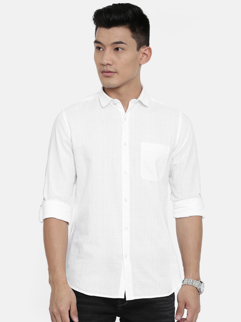 

Killer Men White Slim Fit Checked Casual Shirt