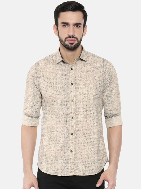 

Killer Men Beige Slim Fit Printed Casual Shirt