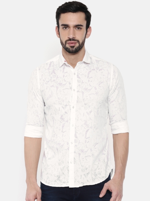 

Killer Men White Slim Fit Self-Design Casual Shirt