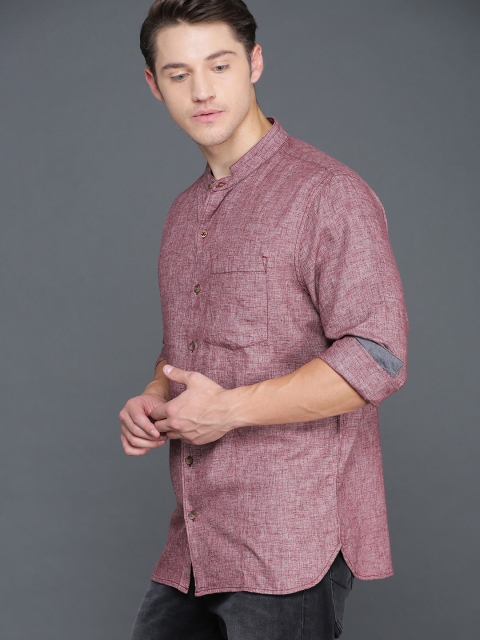 

WROGN Men Maroon Regular Fit Solid Casual Shirt