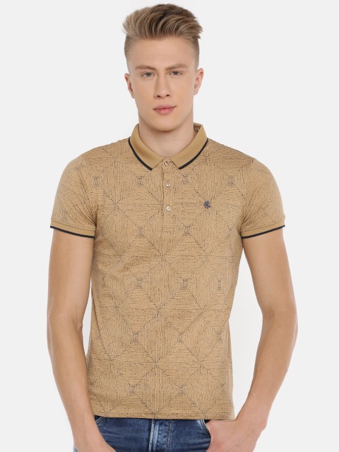 

Killer Men Khaki & White Slim Fit Printed Polo Collar T-shirt