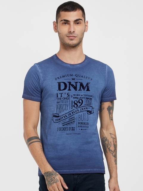 

Killer Men Blue Printed Round Neck T-shirt