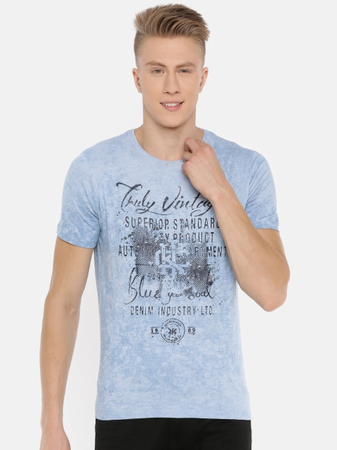 

Killer Men Blue Slim Fit Printed Round Neck T-shirt
