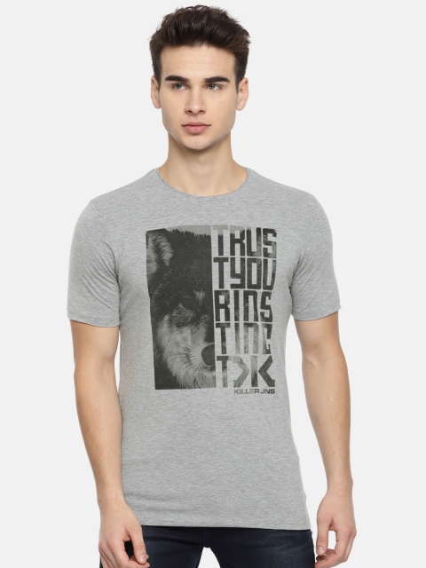 

Killer Men Grey Printed Round Neck T-shirt