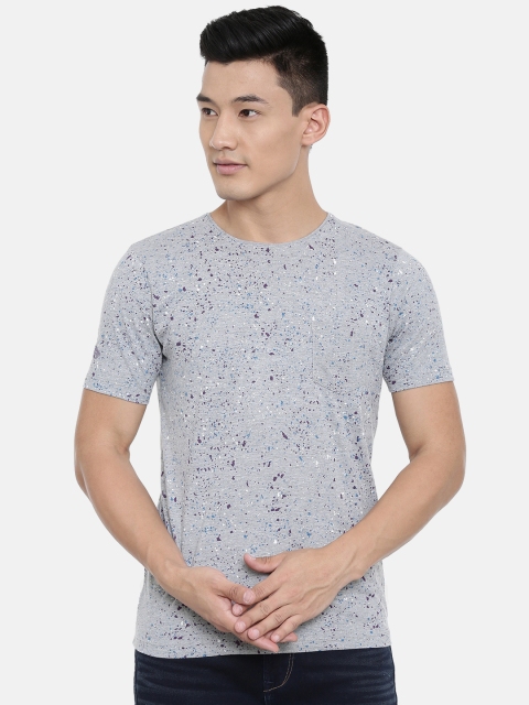 

Killer Men Grey Melange Printed Round Neck T-shirt