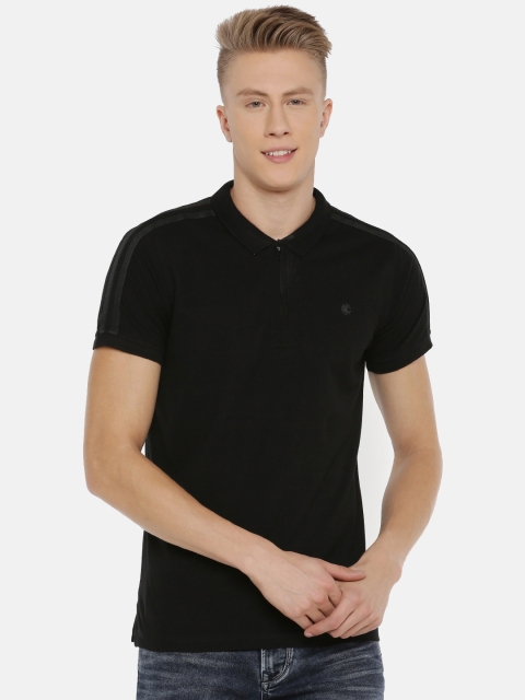 

Killer Men Black Solid Polo Collar T-shirt