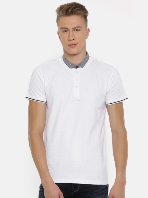 

Killer Men White Self Design Polo Collar T-shirt