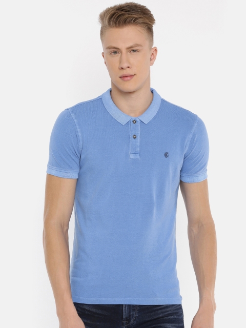 

Killer Men Blue Solid Polo Collar T-shirt