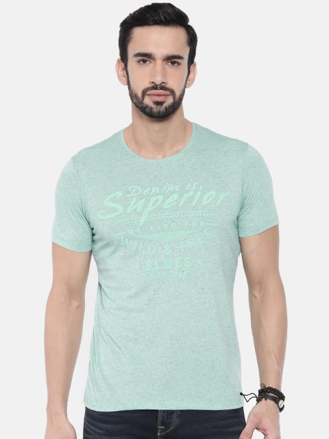 

Killer Men Sea Green Printed Round Neck T-shirt