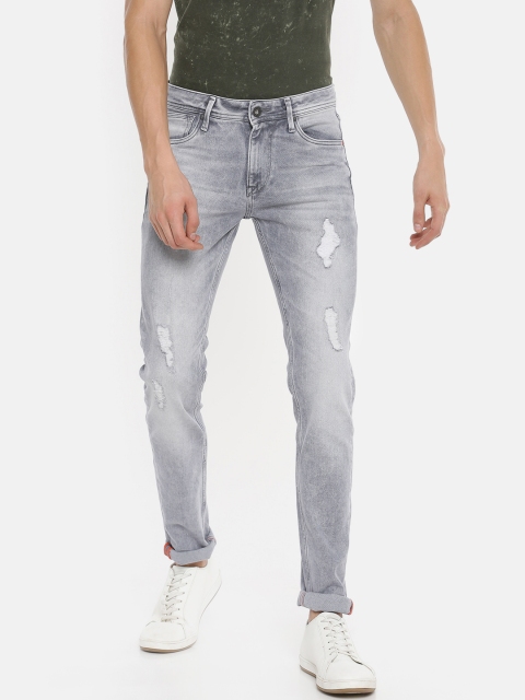 

Killer Men Grey Skinny Fit Low-Rise Mildly Distressed Stretchable Jeans