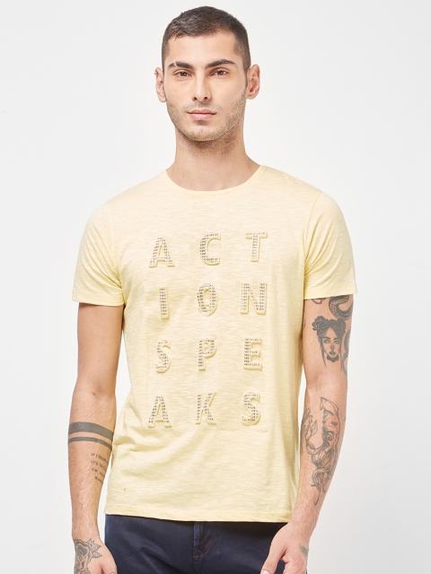 

Killer Men Yellow Printed Round Neck T-shirt