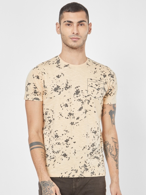

Killer Men Beige Printed Round Neck T-shirt