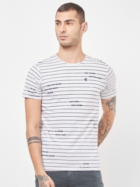 

Killer Men Grey Striped Round Neck Slim Fit T-shirt