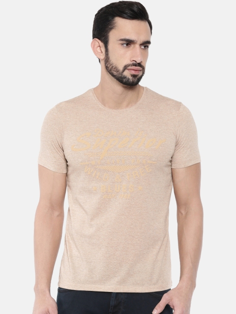 

Killer Men Beige Printed Round Neck T-shirt