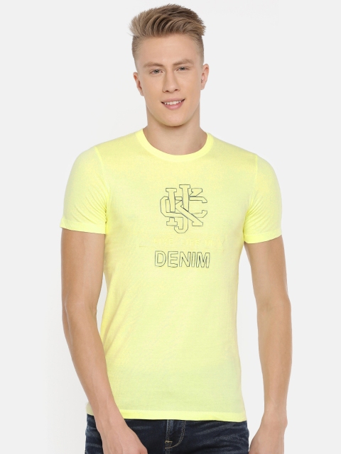 

Killer Men Yellow Slim Fit Printed Round Neck T-shirt