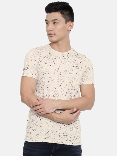 

Killer Men Beige Printed Round Neck T-shirt