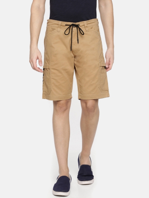 

Killer Men Khaki Solid Regular Fit Cargo Shorts