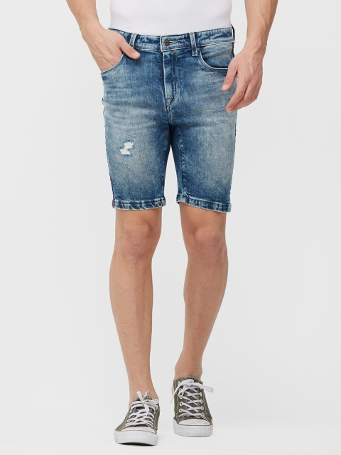 

Killer Men Blue Solid Slim Fit Chino Shorts