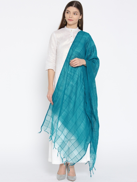 

AURELIA Teal Blue Striped Dupatta
