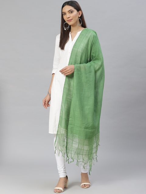 

AURELIA Green Solid Dupatta