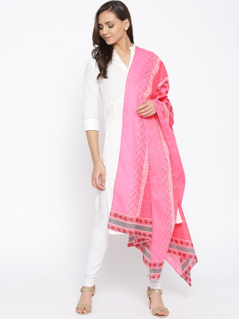 

AURELIA Pink Printed Pure Cotton Dupatta