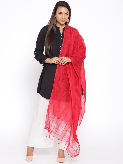 

AURELIA Pink Self-Checked Dupatta