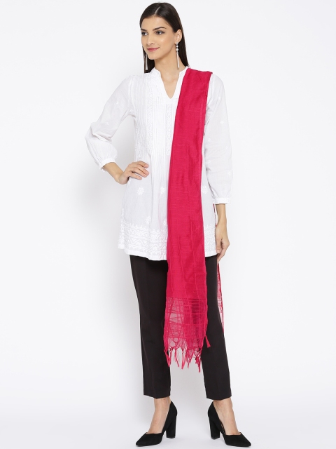 

AURELIA Magenta Self Striped Dupatta