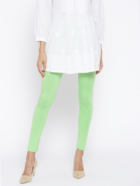 

AURELIA Women Green Solid Leggings