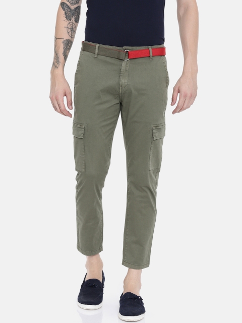 

Bossini Men Olive Green Solid Cargos