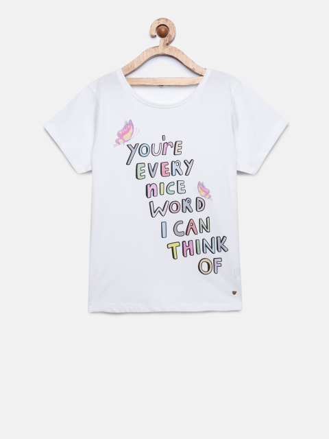 

Bossini Girls White Printed T-shirt