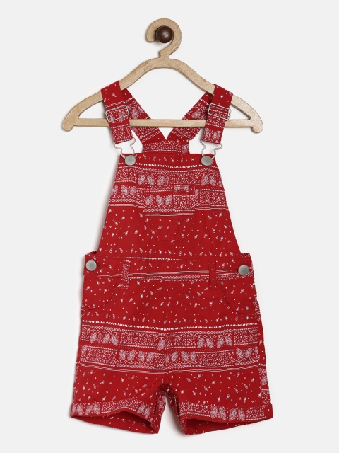 

Juniors by Lifestyle Girls Red Printed Dungarees