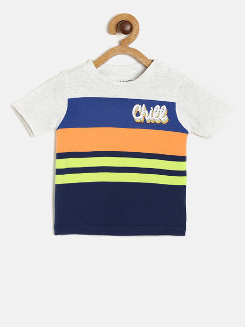 

Juniors by Lifestyle Boys Multicoloured Striped Round Neck T-shirt, Multi