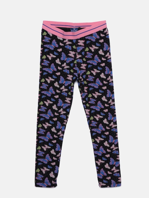 

Fame Forever by Lifestyle Girls Black & Blue Butterfly Print Leggings