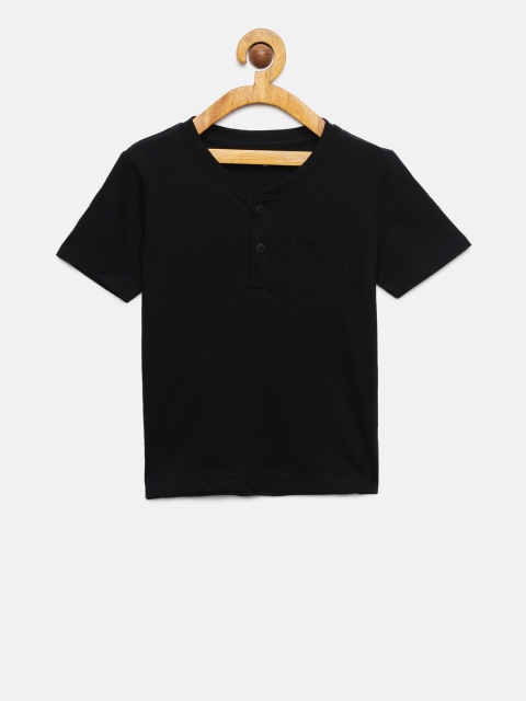 

Juniors by Lifestyle Boys Black Solid V-Neck T-shirt