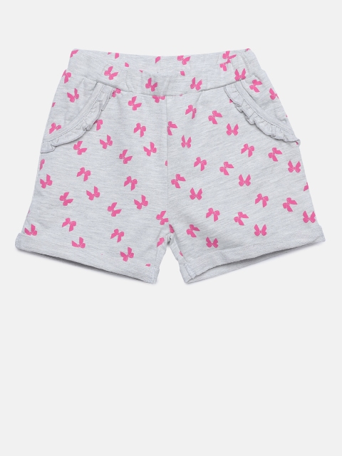 

Juniors by Lifestyle Girls Grey Printed Regular Fit Shorts