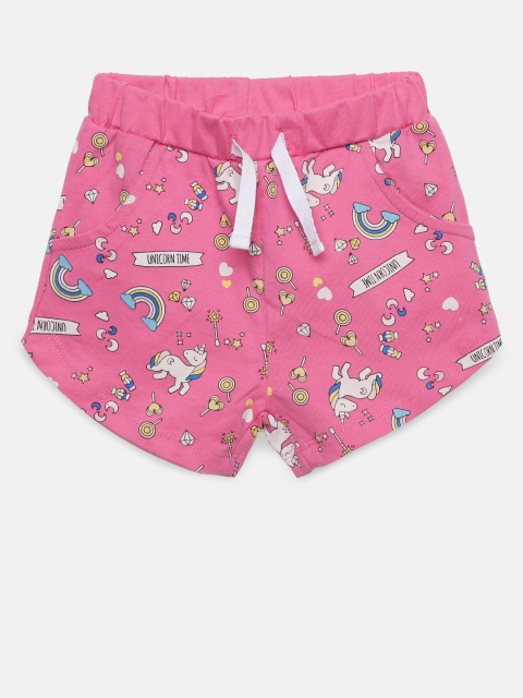 

Juniors by Lifestyle Girls Pink Printed Regular Shorts