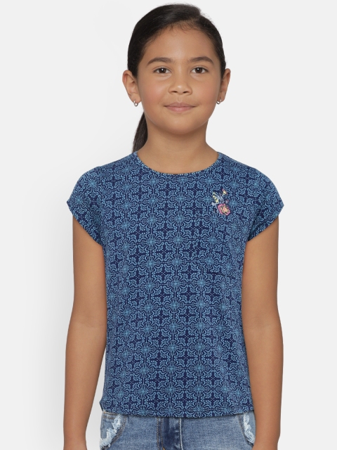 

Bossini Girls Blue Printed Top