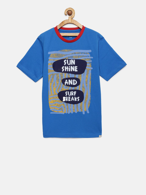 

Bossini Boys Blue Printed T-shirt