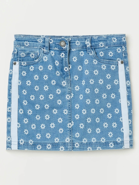 

Bossini Women Blue Printed Straight Mini Skirt