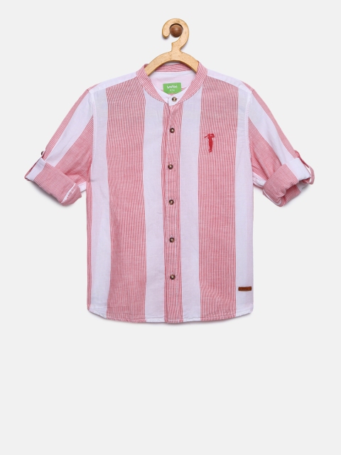 

Bossini Boys Red & White Regular Fit Striped Casual Shirt