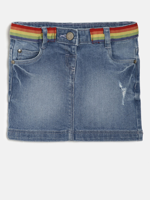 

Juniors by Lifestyle Girls Blue Denim Straight Skirt